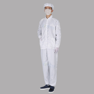  帯電防止服防塵 ESD フード付きジャケットおよびパンツ ESD 作業服 